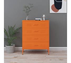 Comodă cu sertare, portocaliu, 80x35x101,5 cm, oțel
