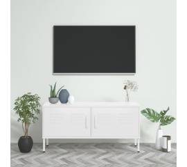Comodă tv, alb, 105x35x50 cm, oțel