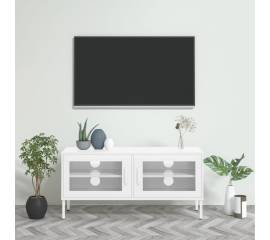 Comodă tv, alb, 105x35x50 cm, oțel