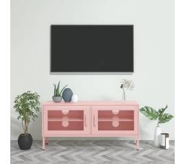 Comodă tv, roz, 105x35x50 cm, oțel