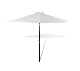 Umbrelă de soare cu stâlp din oțel 3m, alb nisipiu