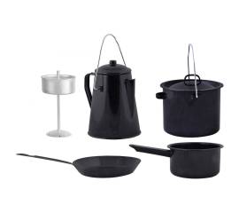 Esschert design set de gătit pentru exterior, 4 piese, negru, ff215
