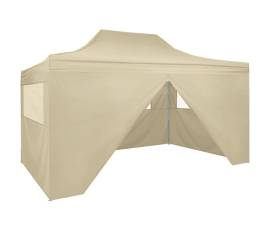 42513  foldable tent pop-up with 4 side walls 3x4,5 m cream white