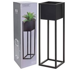 Home&styling ghiveci de flori cu suport, negru, 70 cm, metal