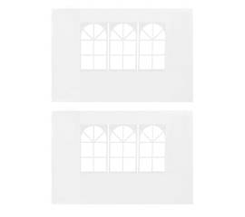 Perete lateral cort petrecere, 2 buc, alb, pe, cu fereastră