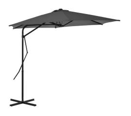 Umbrelă de soare de exterior, stâlp din oțel, antracit, 300 cm