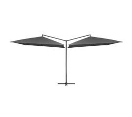 Umbrelă de soare cu stâlp din oțel, antracit, 250x250 cm