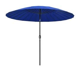 Umbrelă de soare de exterior, stâlp aluminiu, azuriu, 270 cm