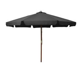 Umbrelă de soare de exterior, stâlp din lemn, antracit, 330 cm