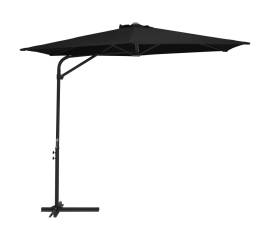 Umbrelă de soare de exterior cu stâlp din oțel, negru, 300 cm