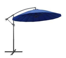 Umbrelă de soare suspendată, albastru, 3 m, stâlp de aluminiu