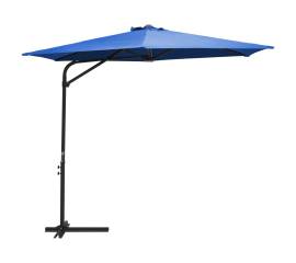 Umbrelă soare de exterior stâlp din oțel albastru azur 300 cm