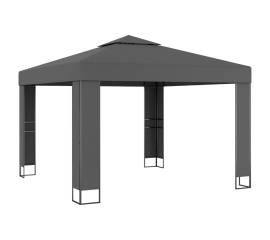 Pavilion cu acoperiș dublu, antracit, 3 x 3 m