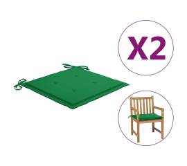 Perne scaun de grădină, 2 buc., verde, 50 x 50 x 3 cm
