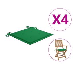 Perne scaun de grădină, 4 buc., verde, 40x40x3 cm