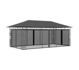 Pavilion cu plasă anti-țânțari, antracit, 6 x 3 x 2,73 m