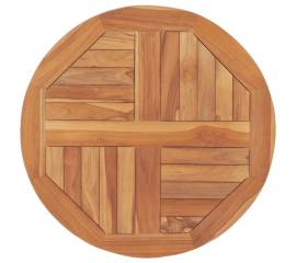 Blat de masă, 60 cm, lemn masiv de tec, rotund, 2,5 cm