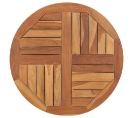 Blat de masă rotund, 70 cm, lemn masiv de tec, 2,5 cm