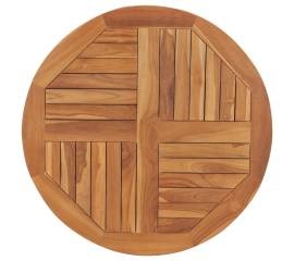 Blat de masă rotund, 80 cm, lemn masiv de tec, 2,5 cm