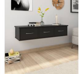 Dulap de perete cu sertare, negru, 88x26x18,5 cm, pal