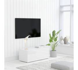 Comodă tv, alb extralucios, 80 x 34 x 30 cm, pal