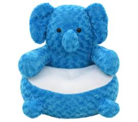Elefant de jucărie, albastru, pluș