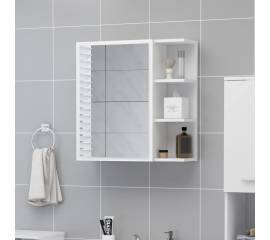 Dulap de baie cu oglindă, alb, 62,5 x 20,5 x 64 cm, pal