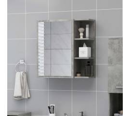 Dulap de baie cu oglindă, gri beton, 62,5 x 20,5 x 64 cm, pal