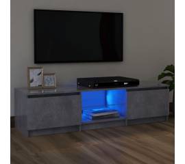 Comodă tv cu lumini led, gri beton, 120x30x35,5 cm