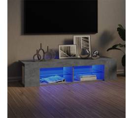 Comodă tv cu lumini led, gri beton, 135x39x30 cm