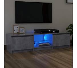 Comodă tv cu lumini led, gri beton, 140x40x35,5 cm