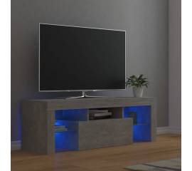 Comodă tv cu lumini led, gri beton, 120x35x40 cm