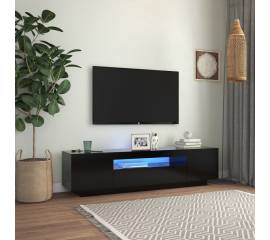 Comodă tv cu lumini led, negru, 160x35x40 cm