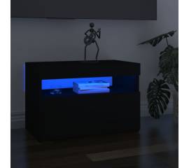 Comodă tv cu lumini led, negru, 60x35x40 cm