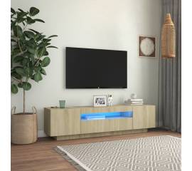 Comodă tv cu lumini led, stejar sonoma, 160x35x40 cm
