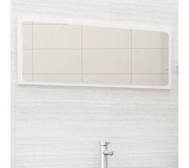 Oglindă de baie, alb extralucios, 100x1,5x37 cm, pal