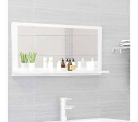Oglindă de baie, alb extralucios, 80 x 10,5 x 37 cm, pal