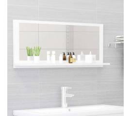 Oglindă de baie, alb extralucios, 90 x 10,5 x 37 cm, pal