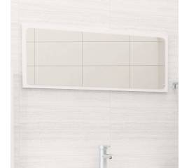 Oglindă de baie, alb extralucios, 90x1,5x37 cm, pal