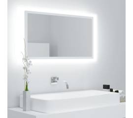 Oglindă de baie cu led, alb, 80x8,5x37 cm, pal