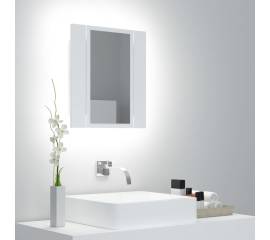 Dulap de baie cu oglindă & led, alb, 40x12x45 cm