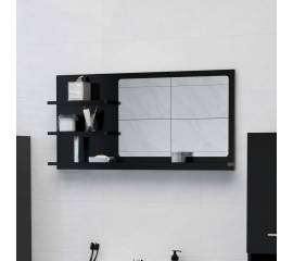 Oglindă de baie, negru, 90 x 10,5 x 45 cm, pal