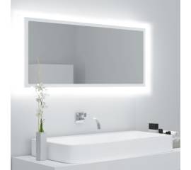 Oglindă de baie cu led, alb, 100x8,5x37 cm, pal