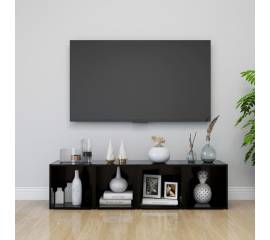 Comode tv, 4 buc., negru, 37x35x37 cm, pal