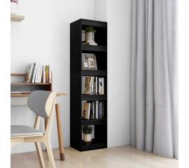 Bibliotecă/separator cameră negru 40x30x167,5 cm lemn masiv pin
