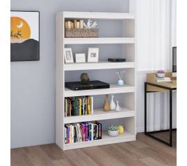 Bibliotecă/separator cameră, alb 100x30x167,5 cm lemn masiv pin