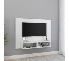 Comodă tv de perete, alb extralucios, 120x23,5x90 cm, pal