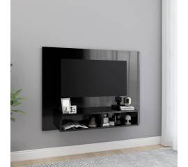 Comodă tv de perete, negru extralucios, 120x23,5x90 cm, pal