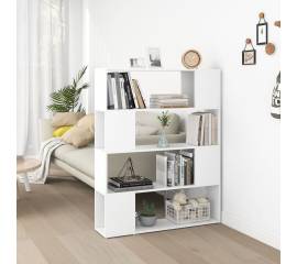 Bibliotecă/separator cameră, alb, 100x24x124 cm
