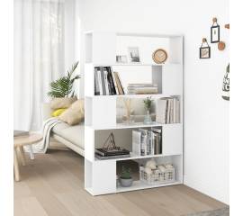 Bibliotecă/separator cameră, alb, 100x24x155 cm, pal